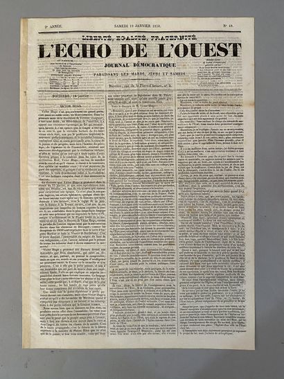 null VIE POLITIQUE DE VICTOR HUGO.
Bel ensemble de 11 journaux et coupures de presses...