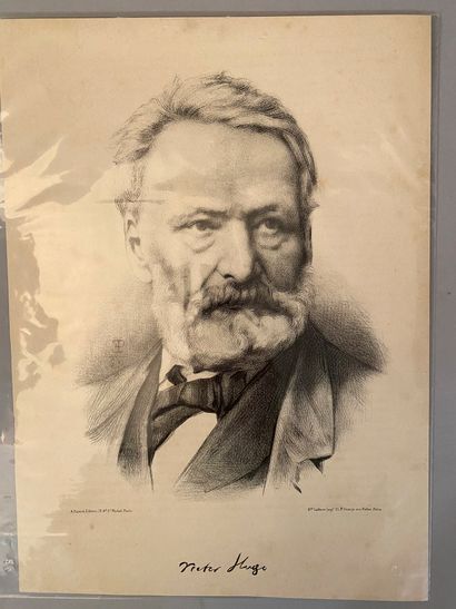 null WORKS OF VICTOR HUGO.
Nice set of 19 newspapers, publications and clippings...