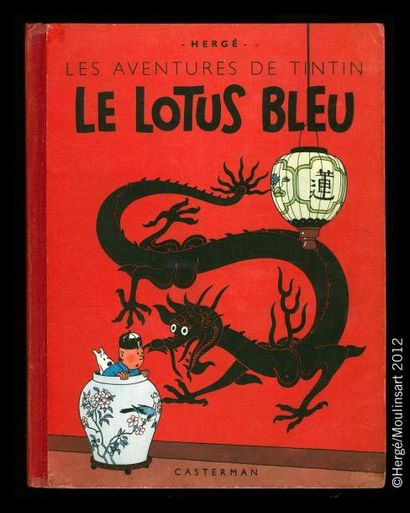 HERGÉ TINTIN 05 - Le lotus bleu. A18. Edition 1942. Album en très très bel état....