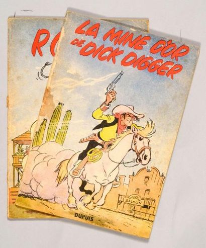 MORRIS LUCKY LUKE 1 et 3 en premières rééditions de 1953. LA MINE D'OR DE DICK DIGGER...