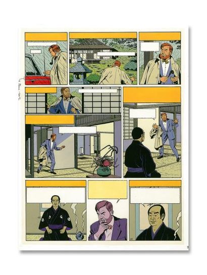 JACOBS, Edgar P Blake et Mortimer. Les 3 formules du Professeur Sato. Tome 1.Planche...