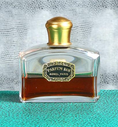 AGNEL «Parfum Roi» - (années 1910) Rare flacon en cristal massif incolore de Baccarat...