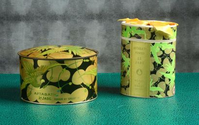 ROGER & GALLET «Le Jade» - «AftaBath» - (1923) 2 importantes boites de talc parfumé:...