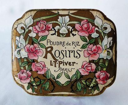 L.T.PIVER «Rosiris» - (années 1910) Rare et élégante boite de poudre ovale galbée...