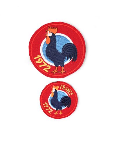 Munich 1972. Set of 2 embroidered roosters...