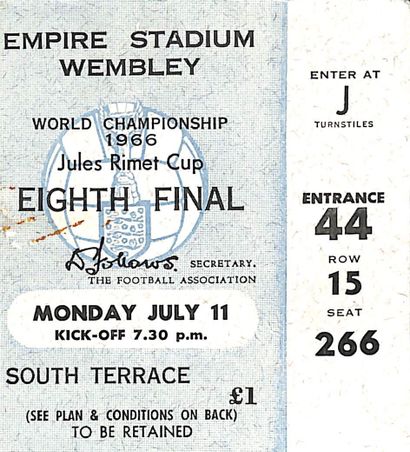 Set of 5 official tickets of the 1966 World...
