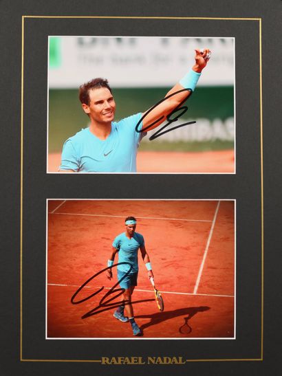 Rafael Nadal. Set of 2 photos autographed...