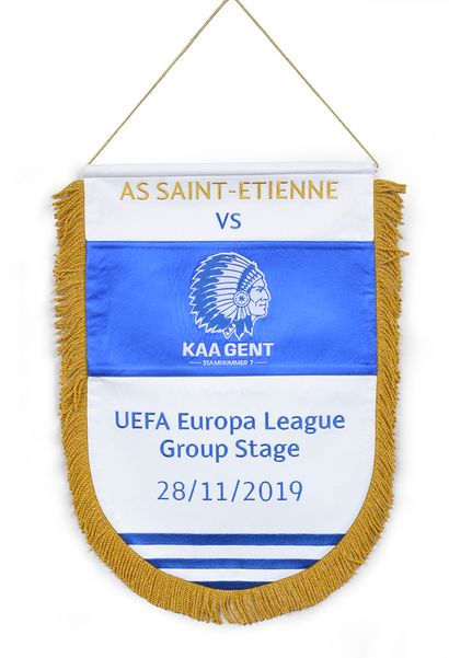 null Official pennant of the UEFA Europa League match between AS Saint-Étienne and...