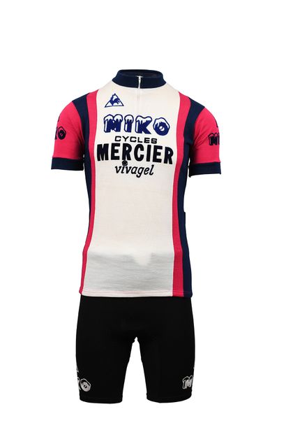 null Miko-Mercier-Vivagel Team jersey and shorts worn during the 1979 season. Rider...