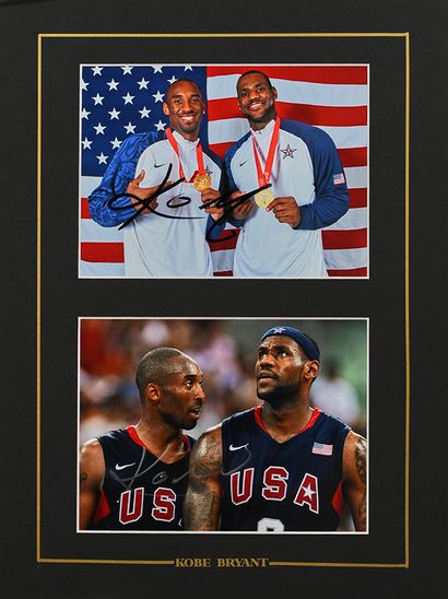 null Kobe Bryant. Set of 2 photos autographed by the player with the USA team for...
