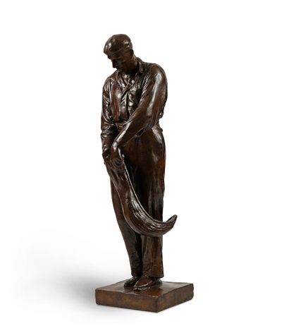 null Sculpture in bronze Pelote Basque player.
Very nice patina. Total height 66...