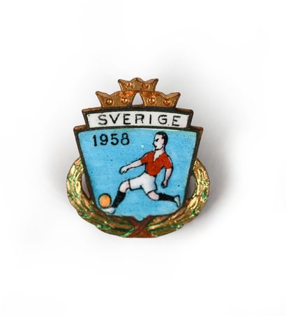 null World Cup 1958 in Sweden. Official Press badge with its original ribbon. We...