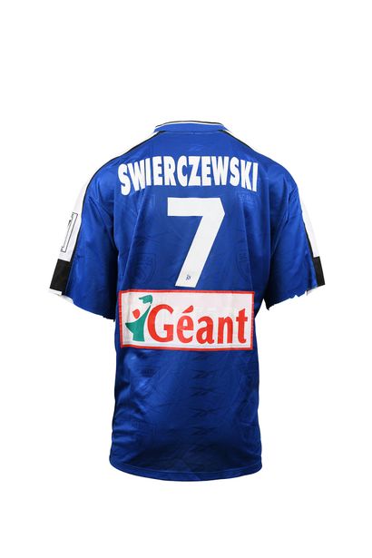 null Piotr Swierczewski. Midfielder. Jersey N°7 of SC Bastia worn during the 1999-2000...
