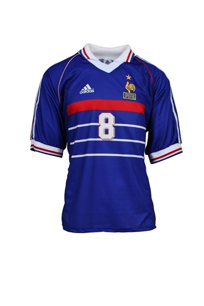 null Marcel Desailly. Defender. Jersey N°8 of the French Team for the qualifying...