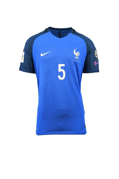 null Samuel Umtiti. Defender. Jersey No. 5 of the French team for the 2018 World...