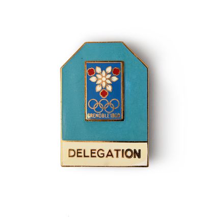 Grenoble 1968. Badge officiel Délégation.
Émaillé...