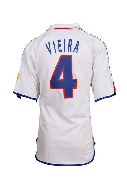 null Patrick Vieira. Midfielder. Jersey No. 4 of the French team for the match of...