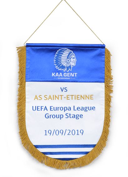 null Official pennant of the UEFA Europa League match between Gent and AS Saint-Étienne...