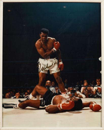 null Muhammad Ali and Sonny Liston. Color photo taken by photographer Neil Leifer...