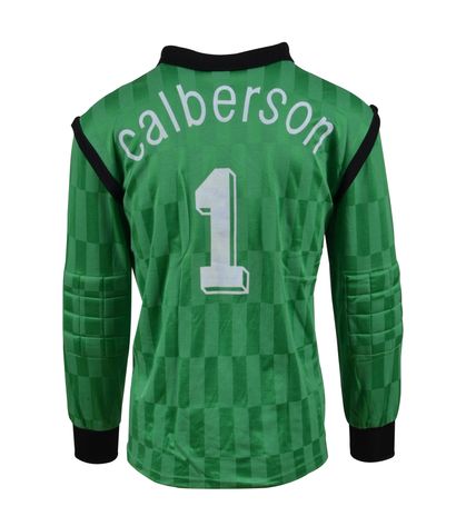 null Pierrick Hiard. N°1 goalkeeper jersey worn with F.C. Rennes during the 1986-1987...