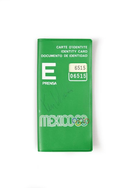 Mexico 1968. Carte d'identité olympique Presse...