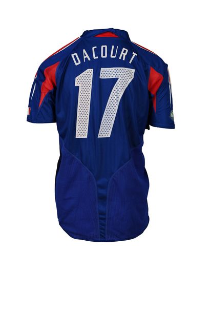 null Olivier Dacourt. Midfielder. Jersey N°17 of the French Team for the match opposing...