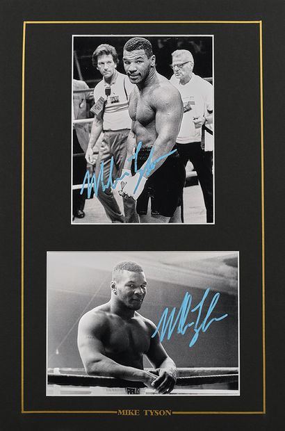 Mike Tyson. Set of 2 photos autographed by...