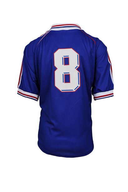 null Marcel Desailly. Defender. Jersey N°8 of the French Team for the qualifying...