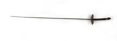 null Épée de duel entre 1850 et 1870, pour droitier avec poignée en galuchat. Coquille...