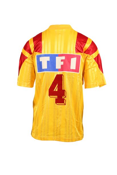 null Sébastien Dallet. Striker. RC Lens jersey N°4 for the 1993-1994 edition of the...
