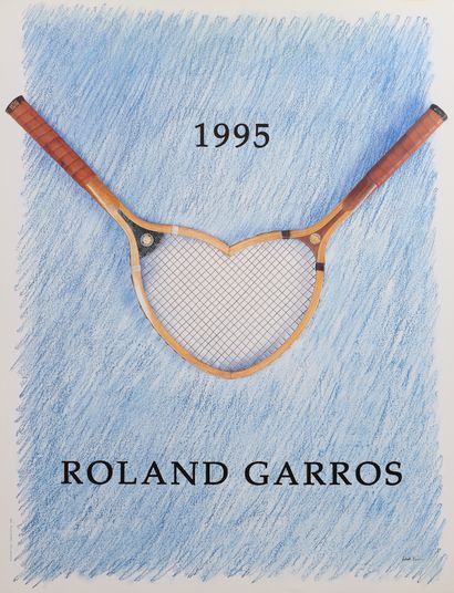  Roland-Garros. Ensemble de 23 affiches officielles du Tournoi de Roland-Garros pour...
