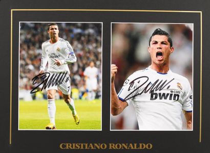 
Cristiano Ronaldo. Set of two photos autographed...
