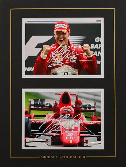 Michael Schumacher. Set of 2 photos autographed...