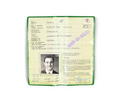 null Mexico 1968. Olympic identity card Press attributed to Jean Marquet, sports...