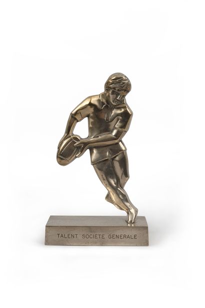null Statuette Talent Société Générale. In silver plated metal. Height 20 cm.