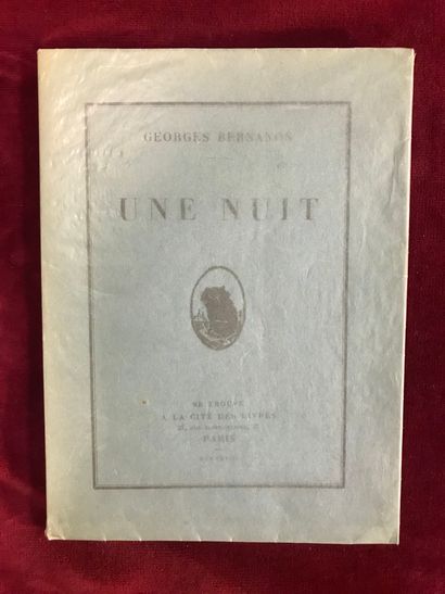 null 
BERNANOS - Une nuit 

 P., Cité des livres, 1928. 

 In-12, broché. ENVOI de...