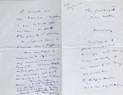 MUGNIER, Arthur dit l'Abbé (1853-1944). Set of 3 documents :
-MUGNIER, Abbé. L.A.S....