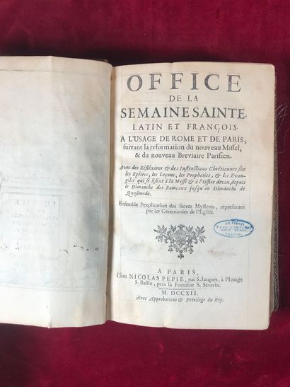 null XVIIIth c. | OFFICE OF THE HOLY WEEK, Latin and French, for the use of Rome...