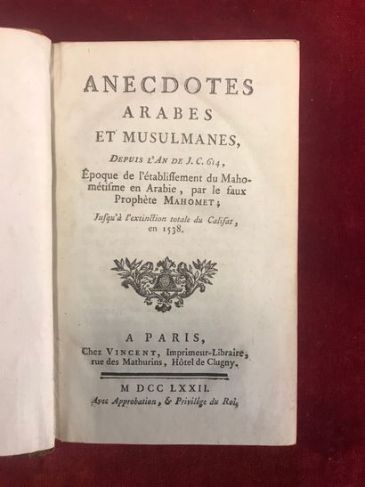 XVIIIe s. | LA CROIX, J.F.- Anecdotes musulmanes...