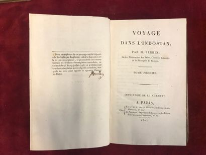 null 
PERRIN - Voyage dans l’Indostan 

 P., Impr. Le Normant, 1807. 

 2 vols in-8...