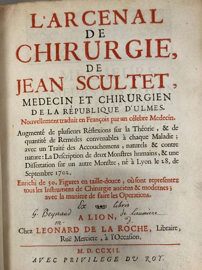 null MEDECINE - XVIIIe s. | MEDECINE - SCULTET, Jean

L’arcenal de chirurgie. Suivi,...