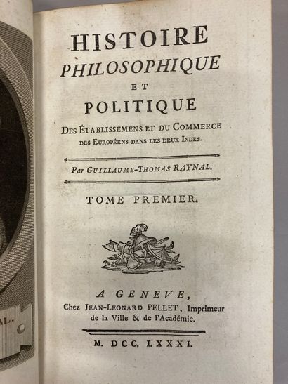 null XVIIIe s. | RAYNAL, Guillaume-Thomas - Histoire philosophique et politique des...