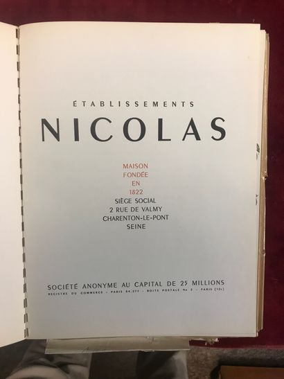 null 
CATALOGUES NICOLAS - Ensemble de six catalogues Nicolas. 

 Années 1930
