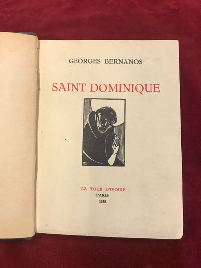 null 
BERNANOS - Saint Dominique 

 P., La tour d’ivoire, 1928. 

 In-12, demi-veau....