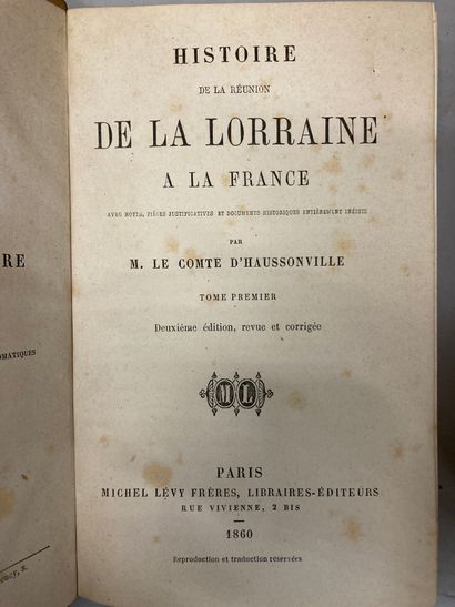 null LORRAINE – Ensemble de 2 ouvrages en 5 volumes



D’HAUSSONVILLE - Histoire...