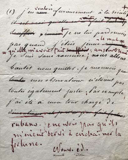null 
CHATEAUBRIAND, François-René de (1768-1848). Manuscript with autograph corrections,...
