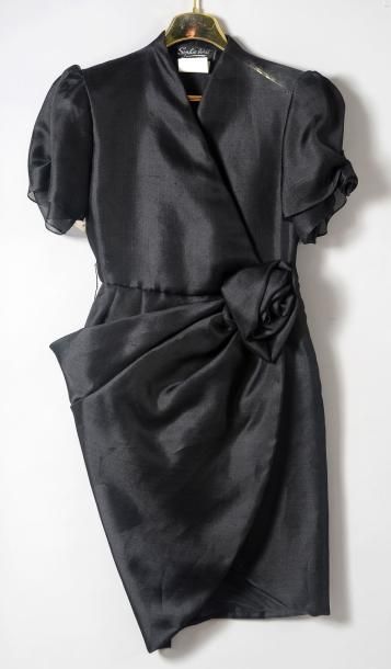 SOPHIE NAT Robe habillé en gazar noir haut cache coeur Jupe bas en portefeuille avec...