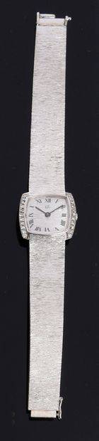 UTI Ladies' wristwatch in 18k (750 ‰) white gold, bezel set with 22 brilliant-cut...