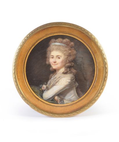 Pierre ROUVIER (1742-1815) Portrait présumé de Madame Bailly, épouse du premier maire...