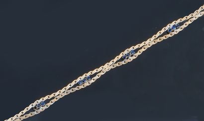 Bracelet in white gold 750e with two rows...